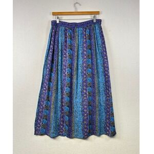 Anthony Mark Hankins 1X Maxi Skirt Abstract Tribal Print Elastic Waist